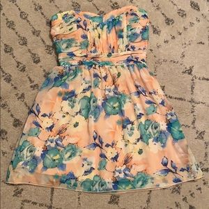 Strapless floral dress